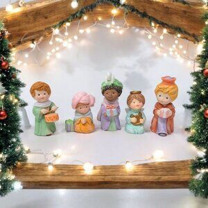 Avon Heavenly Blessings Nativity Figurines Vintage Christmas Decorations